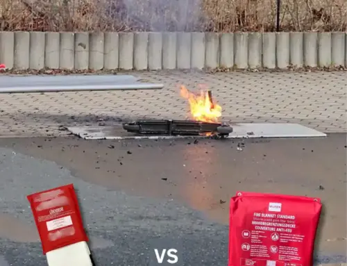 Brandtest med et batteri til et elektrisk løbehjul